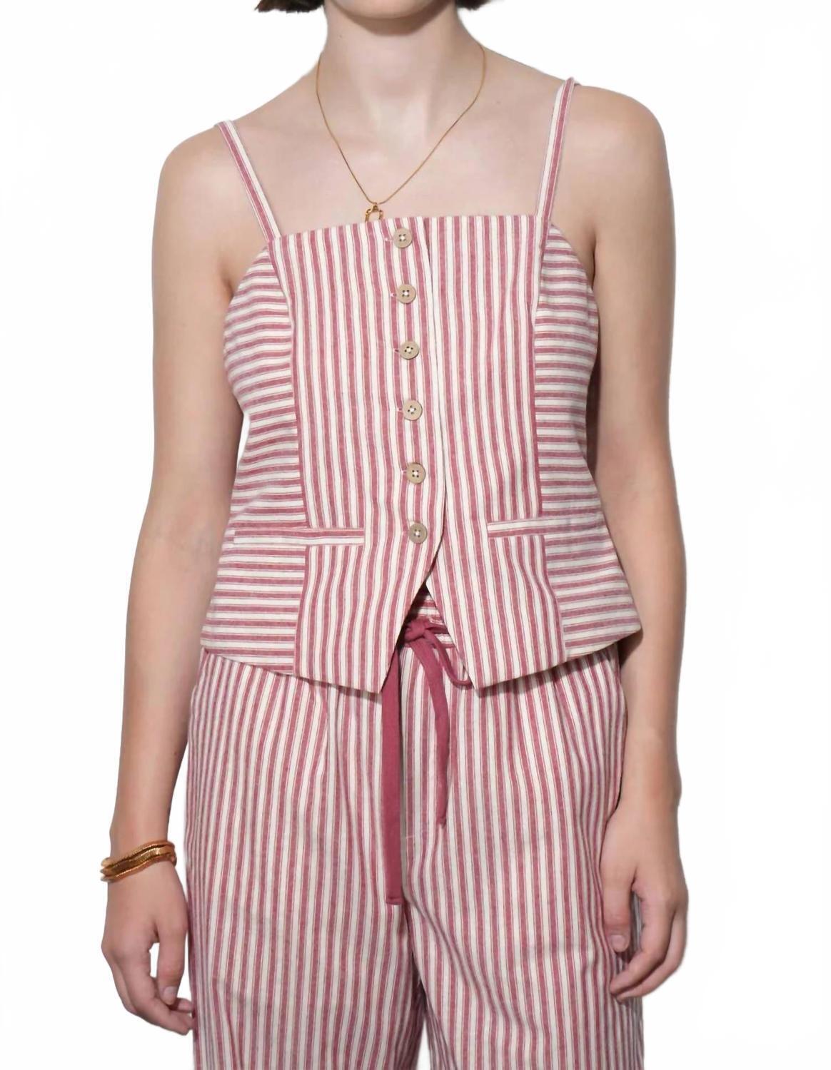 New Greylin Audrey Square Neck Vest Top In Berry